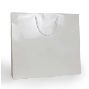 Shopper Plastificata Lucida Bianco Flat Luce M50
