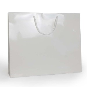 Shopper Plastificata Lucida Bianco Flat Luce M54