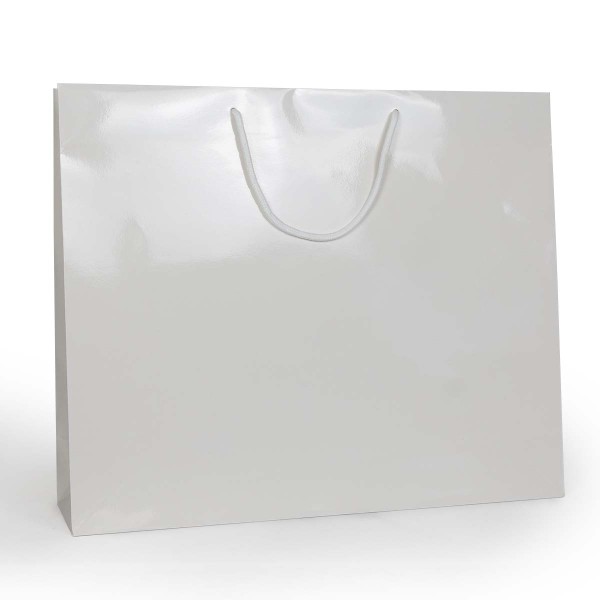 Shopper Plastificata Lucida Bianco Flat Luce M54