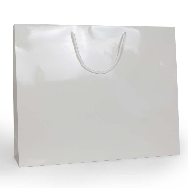 Shopper Plastificata Lucida Bianco Flat Luce M60