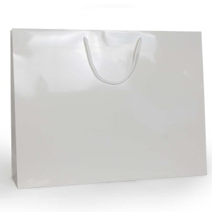 Shopper Plastificata Lucida Bianco Flat Luce M64