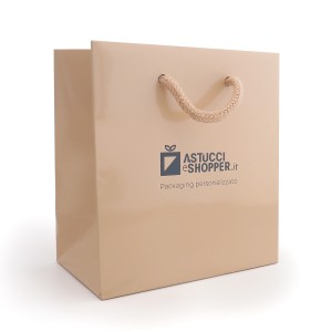 Shopper Plastificata Opaca Cipria Flat Soft M14