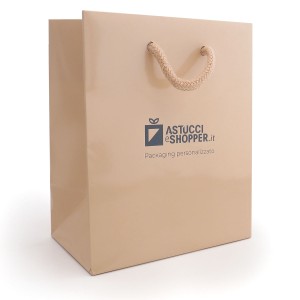 Shopper Plastificata Opaca Cipria rosato Flat Soft M18