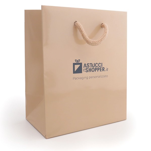 Shopper Plastificata Opaca Cipria Flat Soft M18