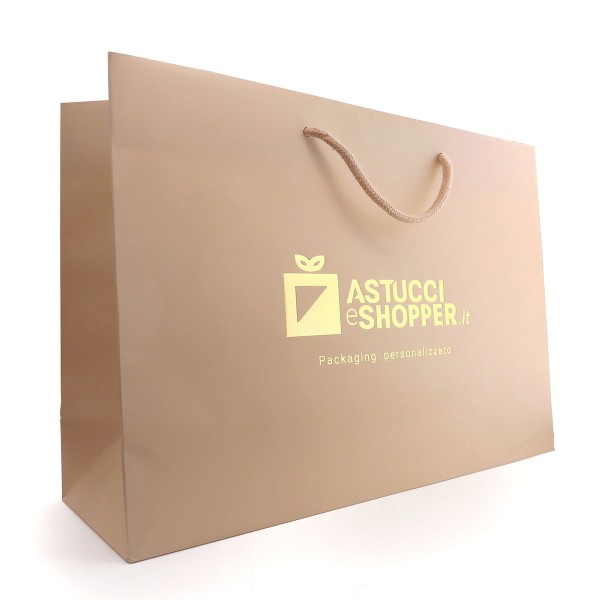 Shopper Plastificata Opaca Cipria Flat Soft M23