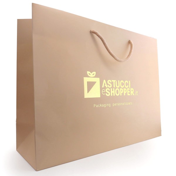 Shopper Plastificata Opaca Cipria Flat Soft M35