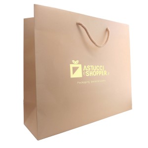 Shopper Plastificata Opaca Cipria rosato Flat Soft M42