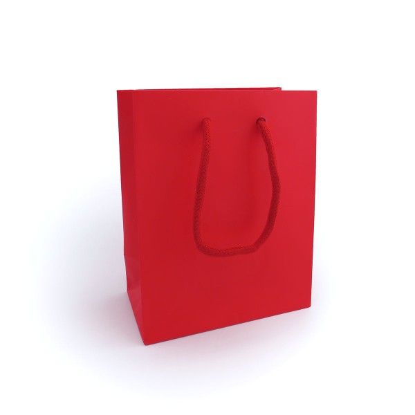 Shopper Plastificata Opaca Rosso Flat Soft M11