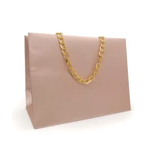 Shopper Plastificata Tessuto Cipria Serica M22
