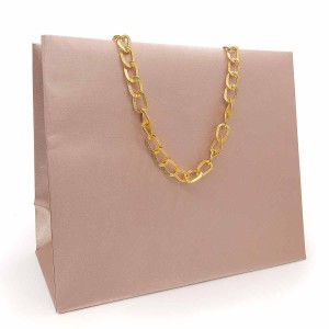 Shopper Plastificata Tessuto Cipria Serica M26