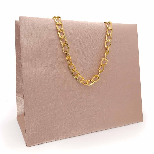 Shopper Plastificata Tessuto Cipria Serica M26