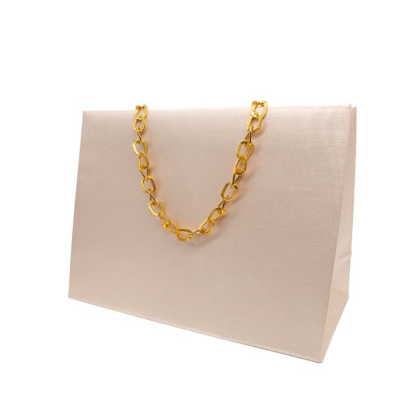 Shopper Plastificata Tessuto Avorio Serica M20