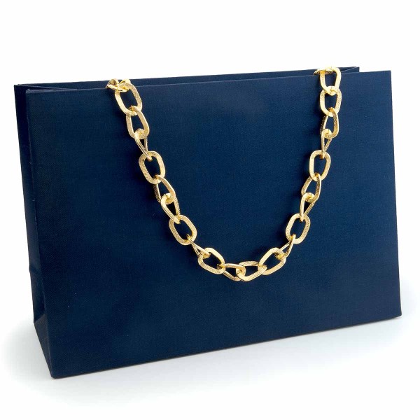 Shopper Plastificata Tessuto Blu Serica M20