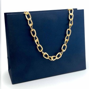 Shopper Plastificata Tessuto Blu Serica M26