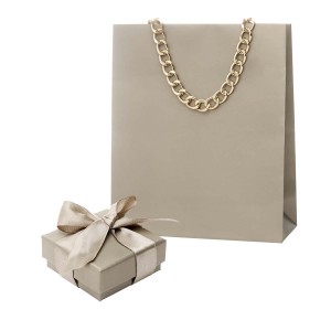 Astuccio con shopper multifunzione Platino e catenella Titania M2