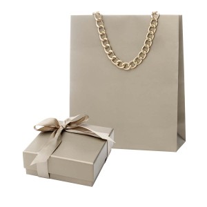 Astuccio con shopper multifunzione Platino e catenella Titania M3