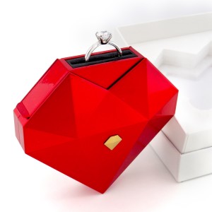 Astuccio per anello Rosso Cuore Poliedrico M2