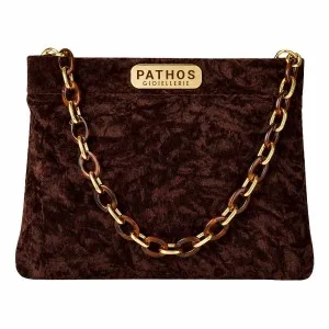 Shopper Tessuto Velluto Marrone Velvet M24