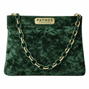 Shopper Tessuto Velluto Verde Velvet M24
