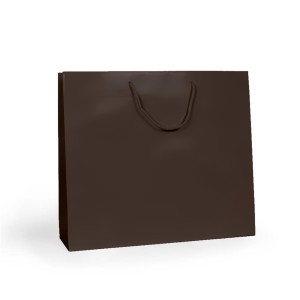 Shopper Plastificata Opaca Marrone Flat Soft M35