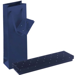 Astuccio con shopper per bracciale Blu con punti luce Prestige M4