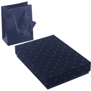 Astuccio con shopper per collana Blu con punti luce Prestige M5