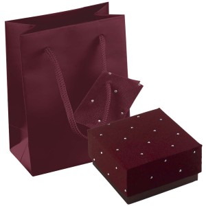 Astuccio con shopper multifunzione Bordeaux con punti luce Prestige M2