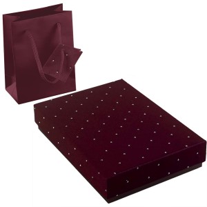 Astuccio con shopper per collana Bordeaux con punti luce Prestige M5