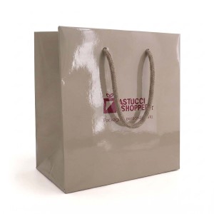 Shopper Plastificata Lucida Tortora Flat Luce M14
