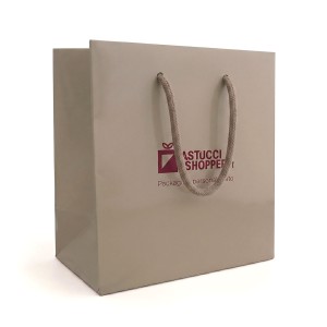 Shopper Plastificata Opaca Tortora Flat Soft M14