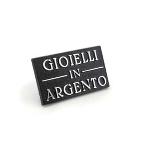 Targhette per Argento Espositore Argento Nero