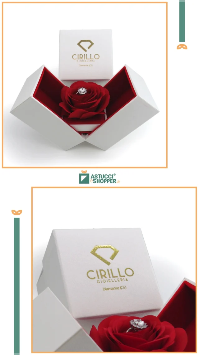 Astucci della collezione Roseto, per anelli e per fedi, personalizzati con stampa a caldo per la @gioielleriacirillo.
Richiedi anche tu una consulenza gratuita personalizzata per il tuo packaging, contattaci adesso 👉 link in bio.
.
.
.#astuccieshopper #astuccirivestiti #astuccilusso #astuccipergioielli #gioielleriaitaliana #scatolegioielli #astuccigioielli #packaginggioielleria #packagingpersonalizzato #packagingsumisura